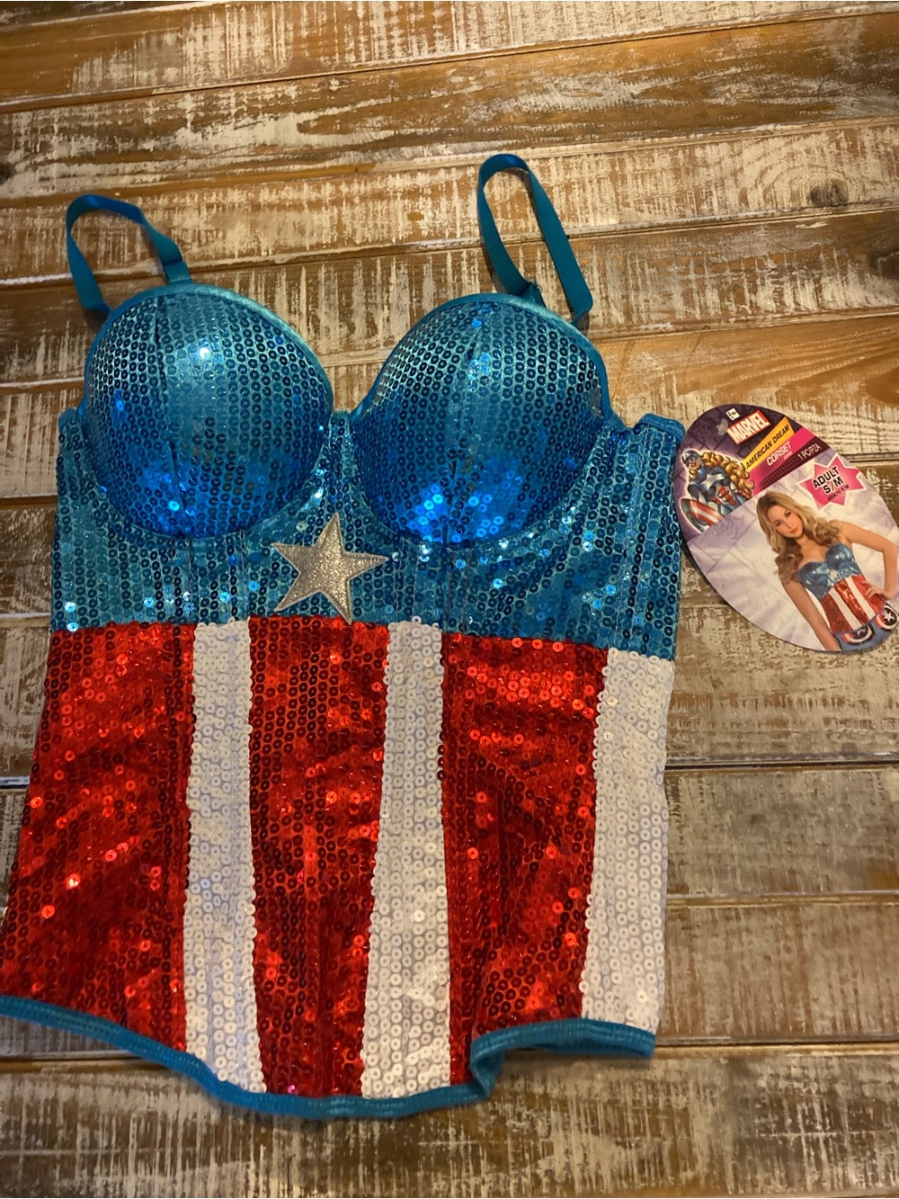 Marvel Sequin Patriotic One-Piece - Blue/Red/White